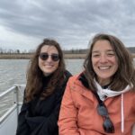 Two Sea Grant employees enjoy a tour of Jug Bay Wetlands Sanctuary